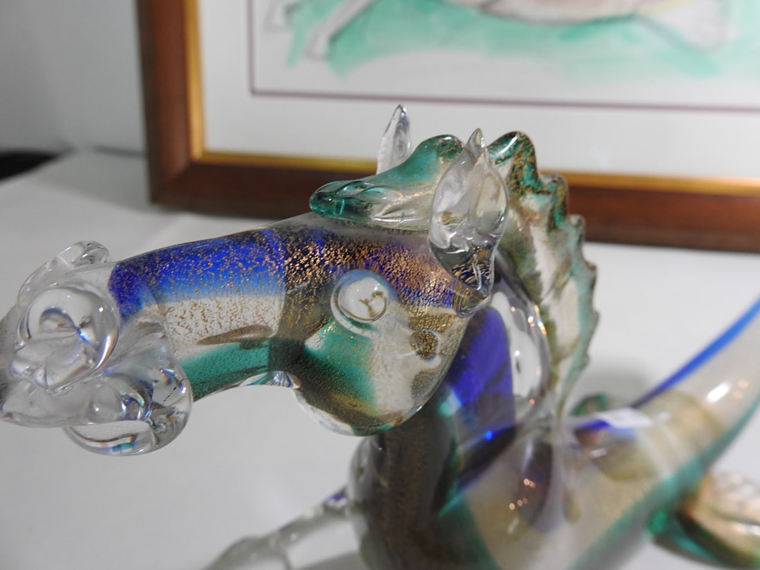 Murano Glass Hippocampus and Framed Art Lot - 10