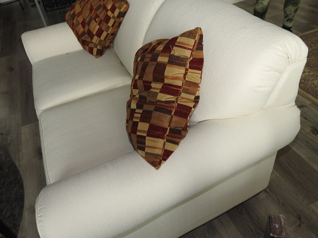 Upholstered Loveseat with Throw Pillows - 2
