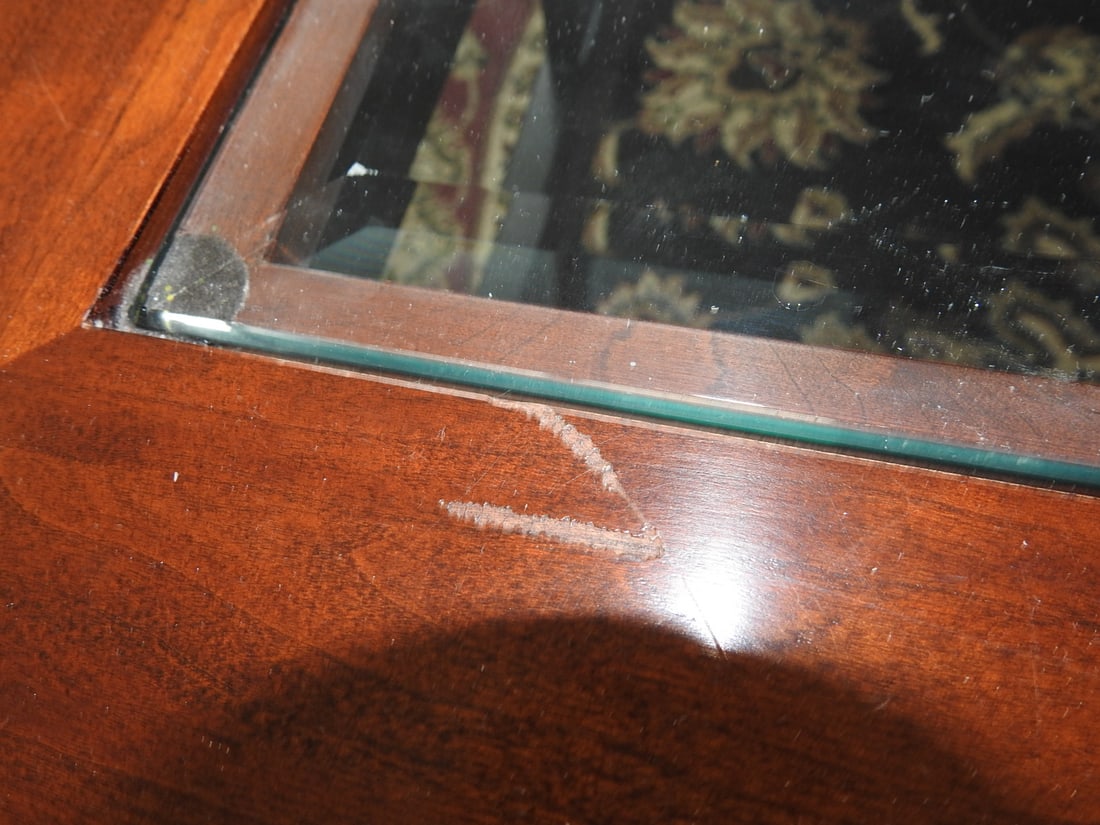 Shaker Style Wood and Glass Coffee Table - 4
