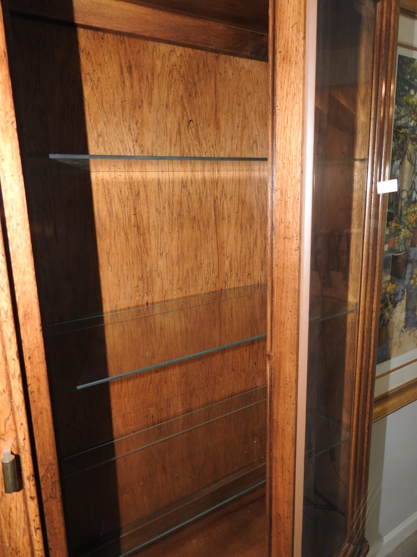 Vintage Wood and Glass China Hutch - 5