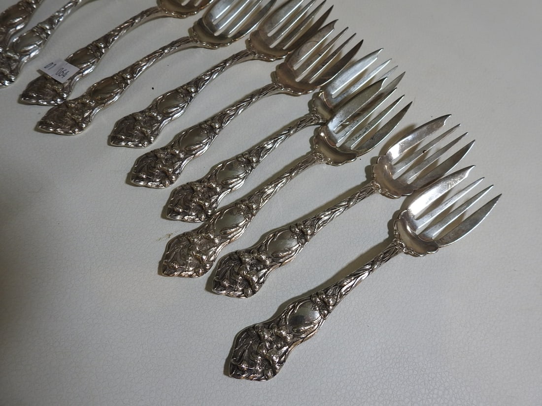 12-Piece International Silver Frontenac Sterling Fork Set - 2
