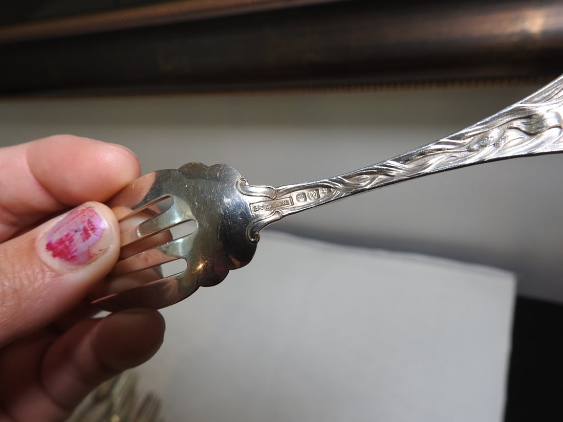 12-Piece International Silver Frontenac Sterling Fork Set - 3