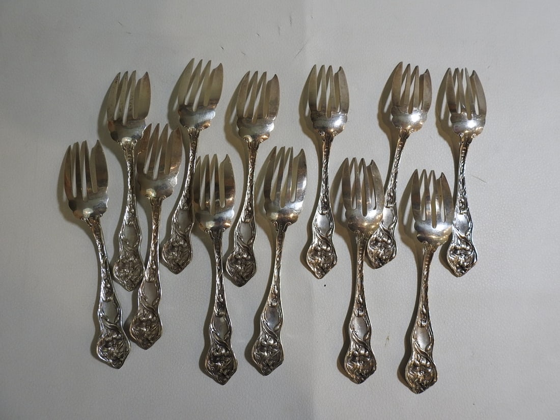 12-Piece International Silver Frontenac Sterling Fork Set - 4