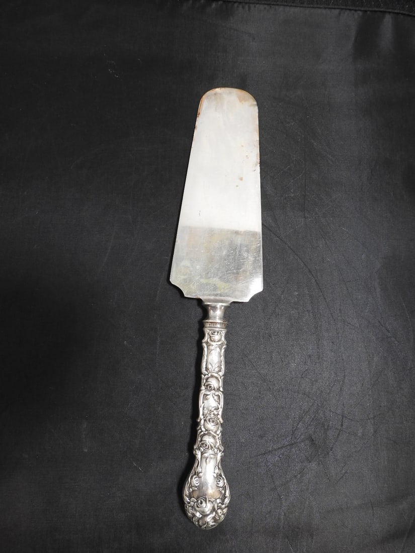 Alvin Bridal Rose Sterling-Handled Cake Server - 2