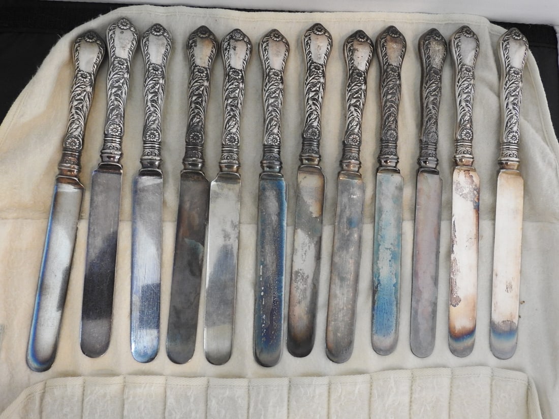 12-Piece Gorham Marguerite Sterling-Handled Knife Set - 3