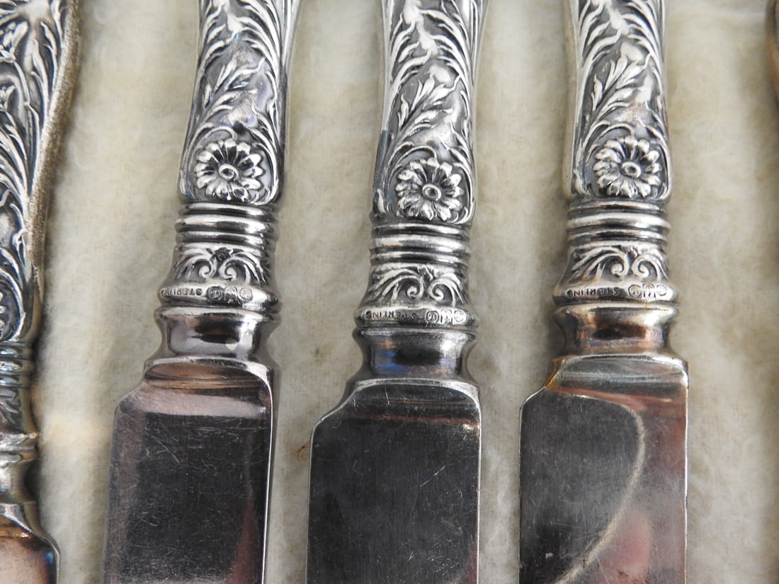 12-Piece Gorham Marguerite Sterling-Handled Knife Set - 6