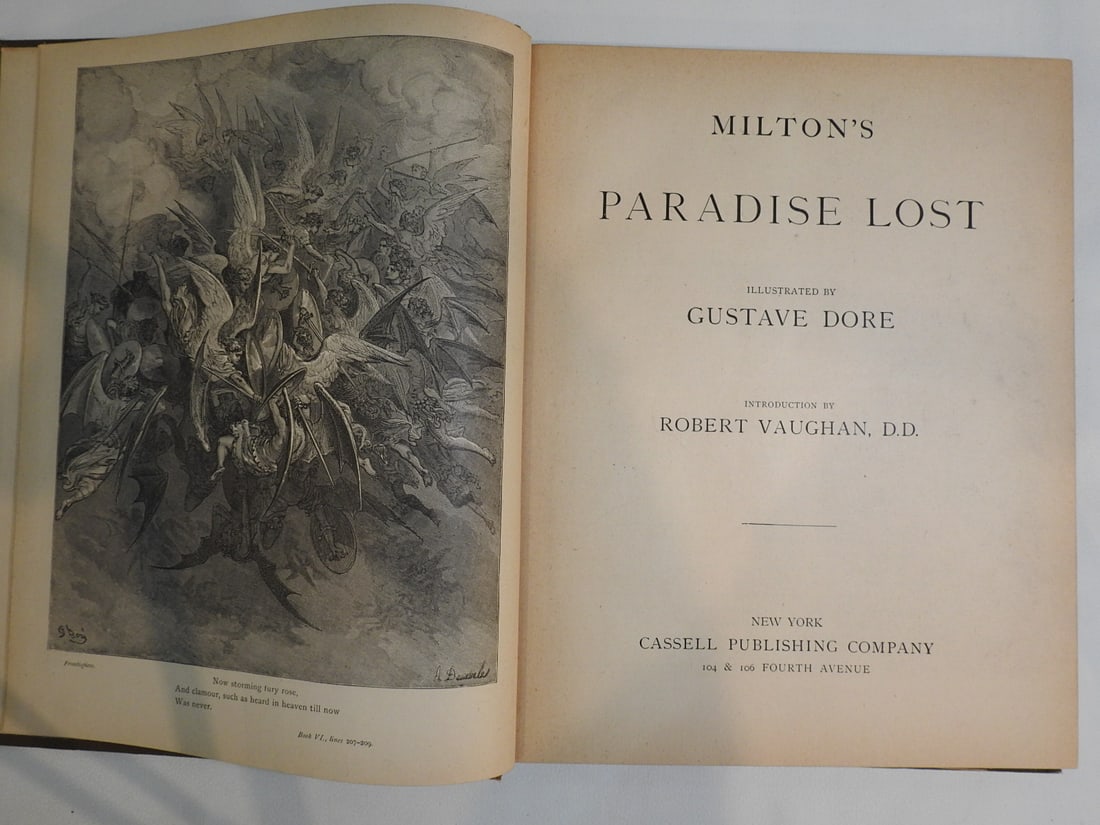 Antique John Milton Paradise Lost Book, 1800s Copy - 2