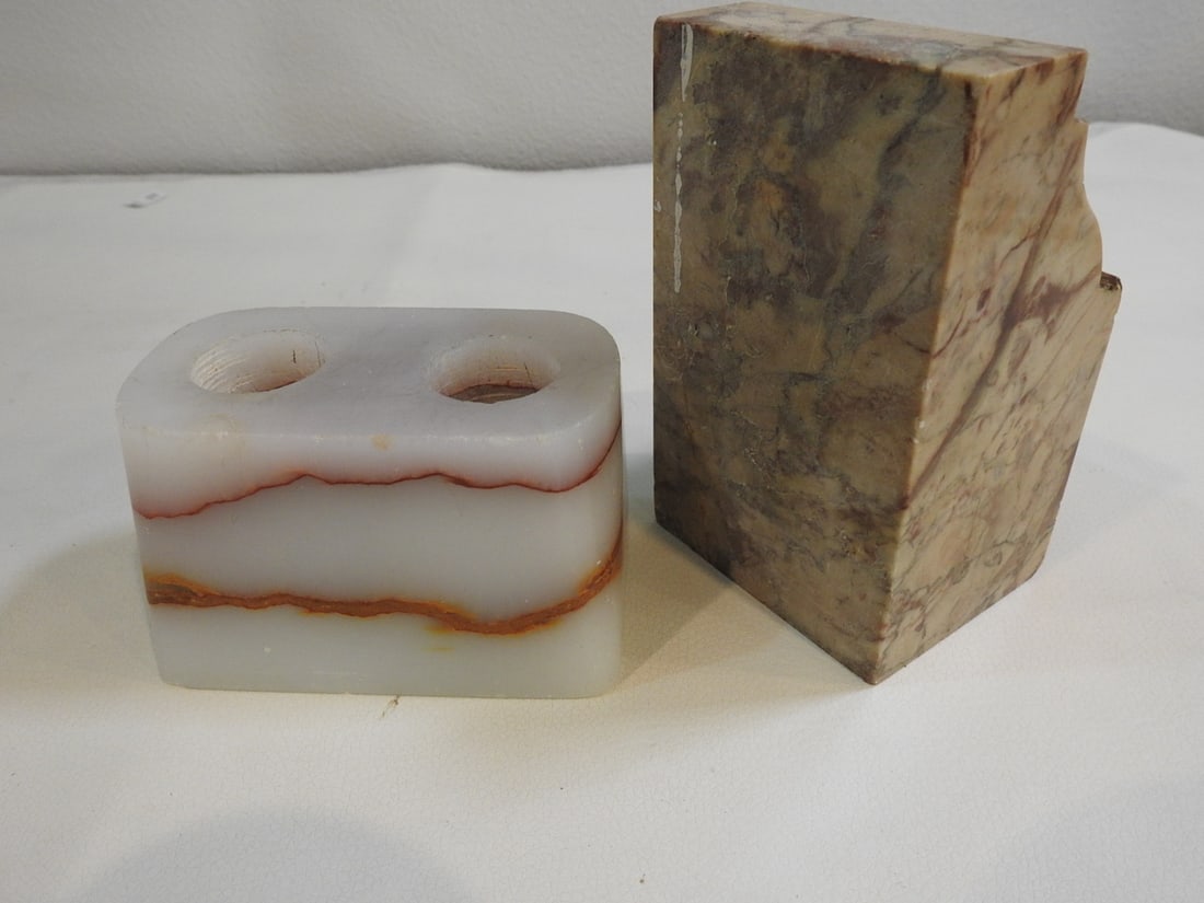 Onyx and Marble Bookend and Pen Holder - 2