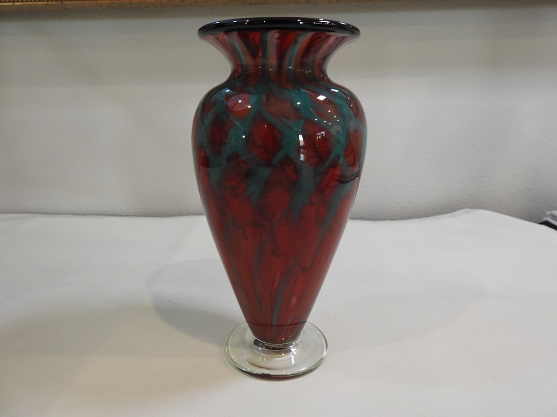 Signed The Glass Forge Art Glass Vase, 2005 (1 of 4)