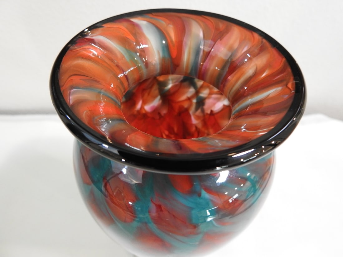 Signed The Glass Forge Art Glass Vase, 2005 - 4