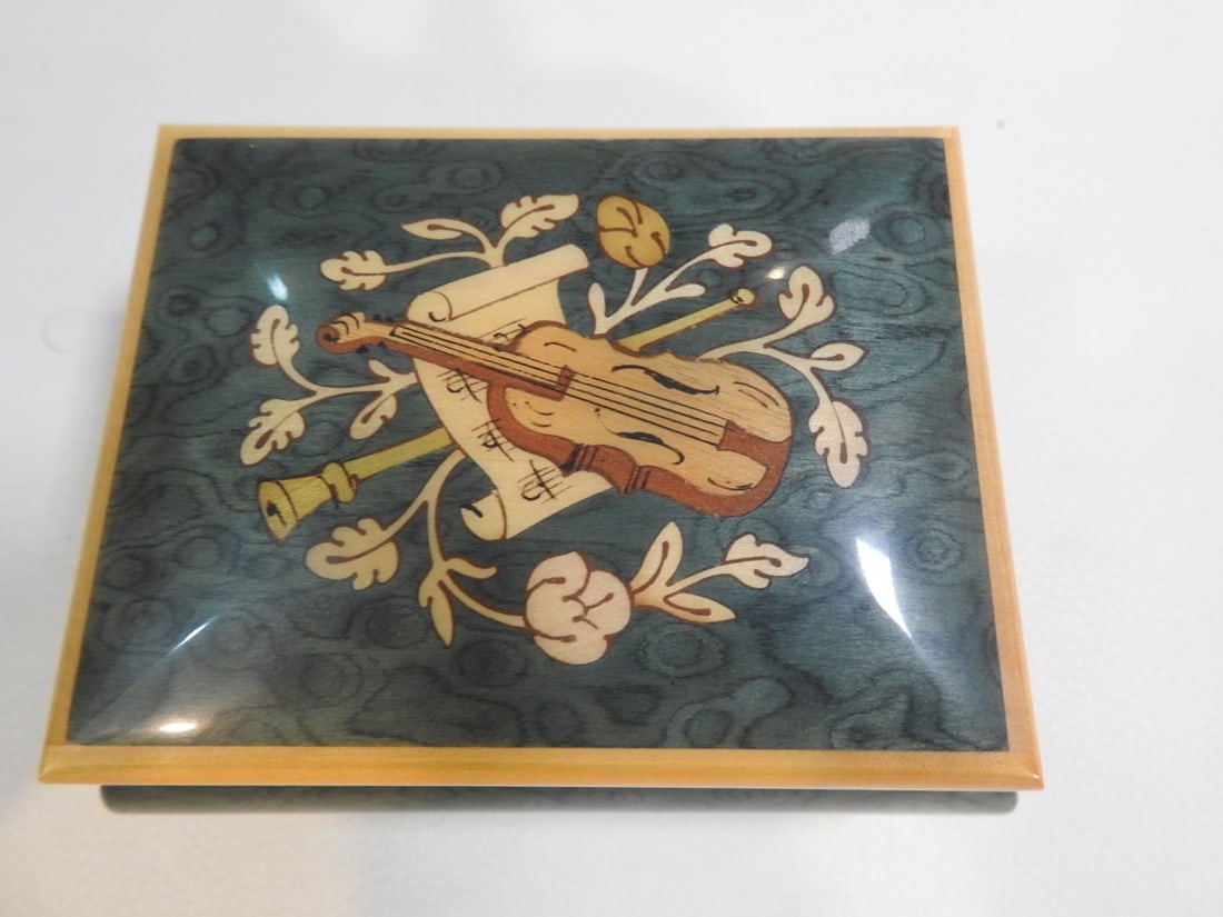 Italian Inlaid Wood Music Box - 2