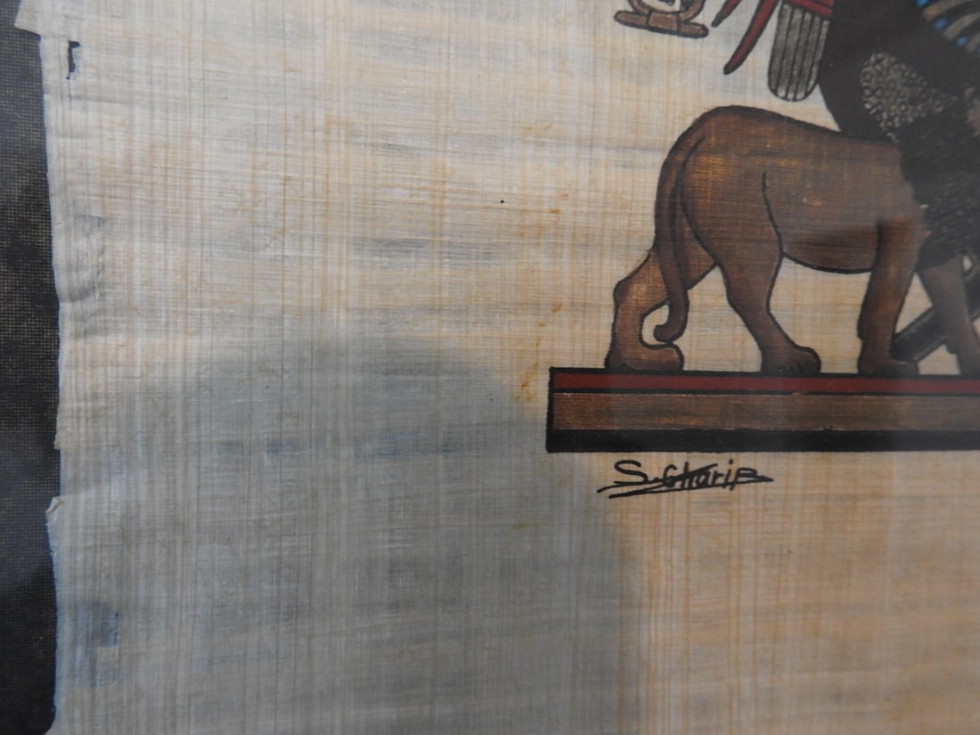 Hand-Painted Egyptian Papyrus Art - 2