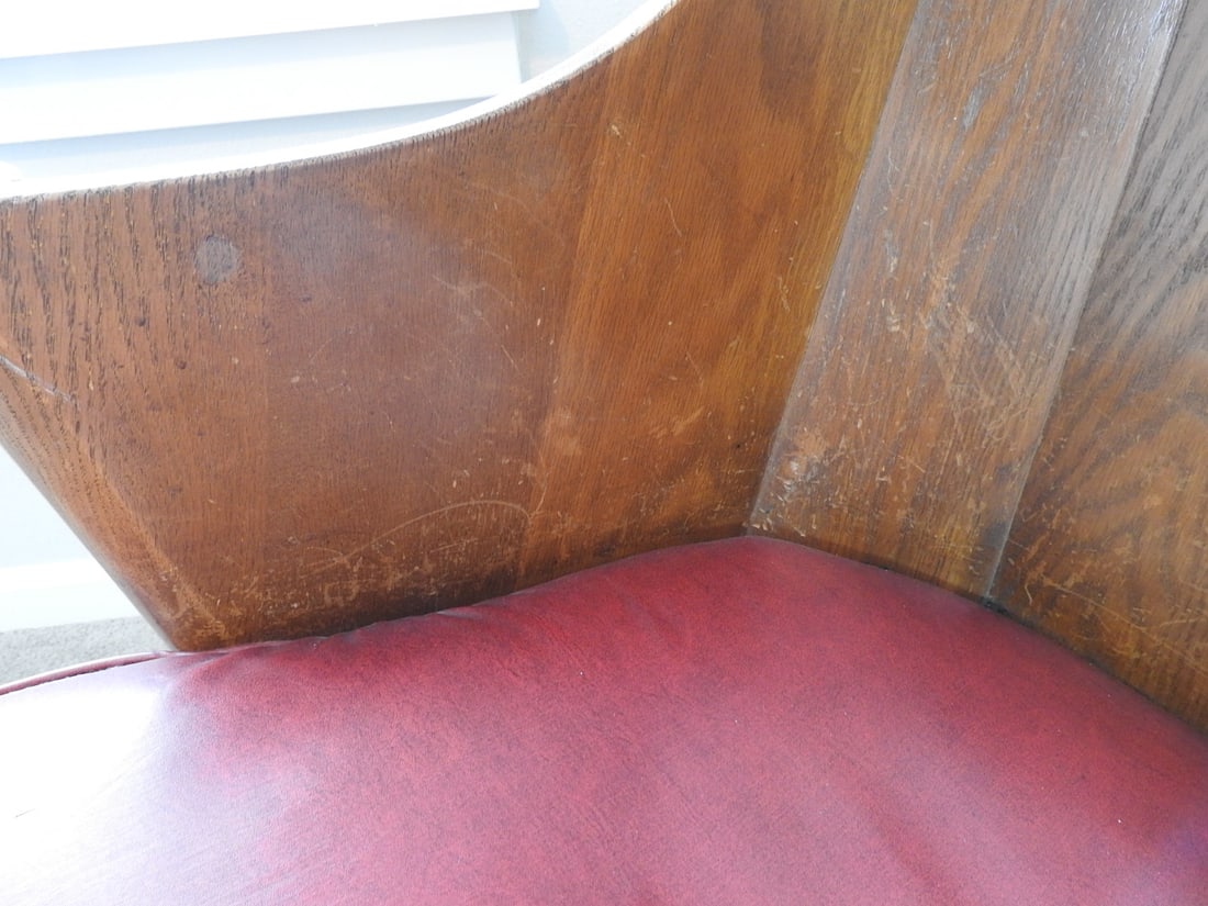 Antique Jamestown Lounge Co. Arts & Crafts Oak Wingback Chair - 7