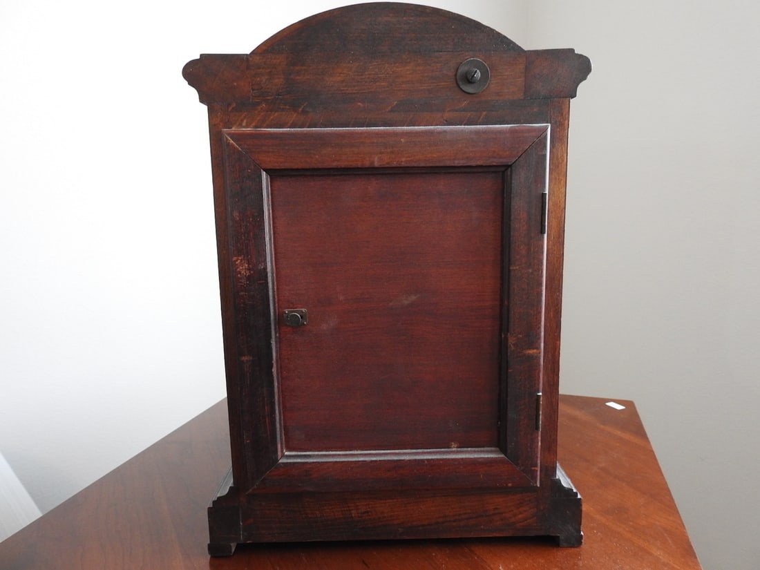Antique Junghans Mahogany Mantel Clock with Key - 3