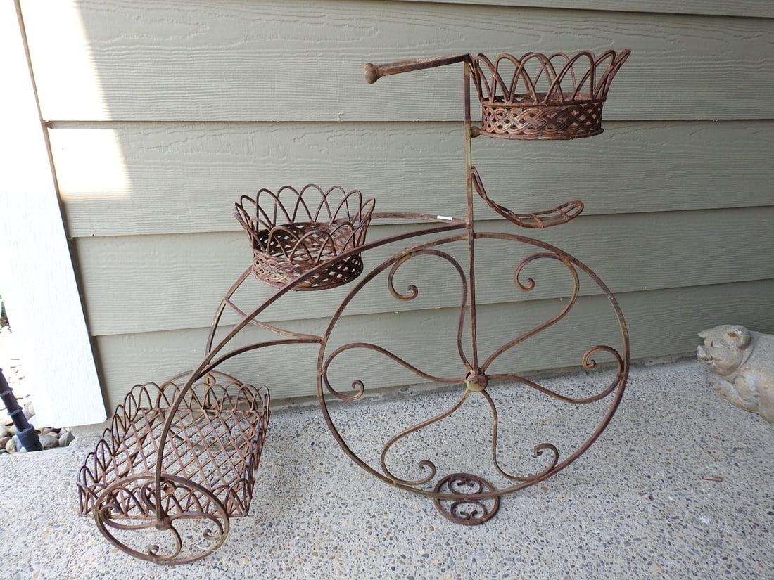 Victorian Tricycle Metal Flower Pot Holder - 2