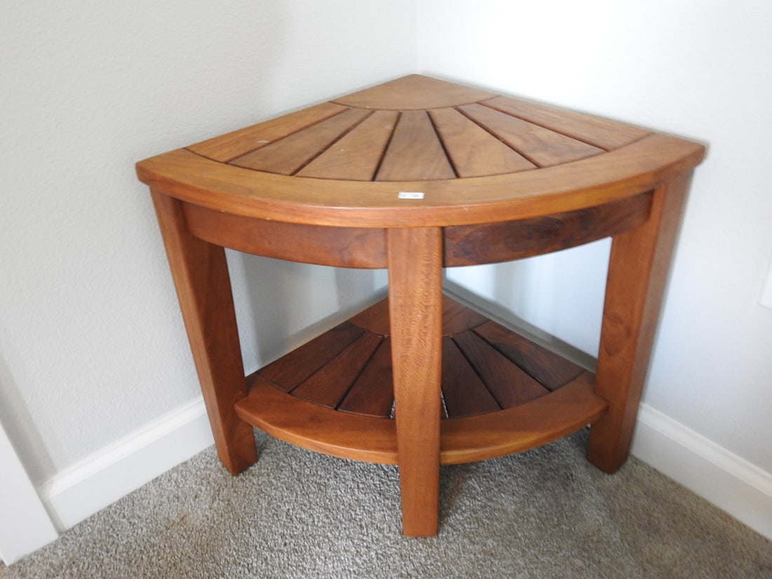 Rising Sun Teakwood Craftsman Style Corner Table (1 of 5)