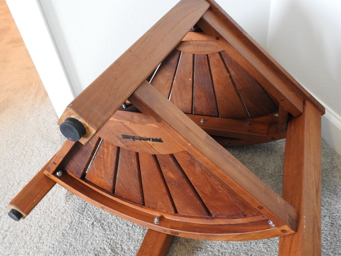 Rising Sun Teakwood Craftsman Style Corner Table - 5