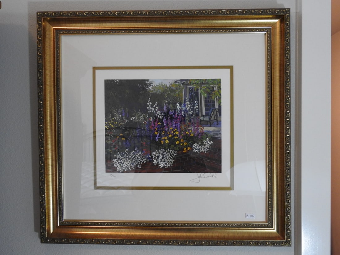 John Powell Red Brick Garden Signed Limited Edition Print 14/350 (1 of 3)