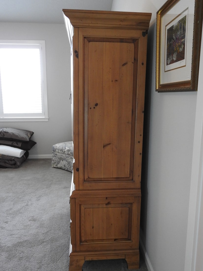 Early American Style Pine Armoire - 5