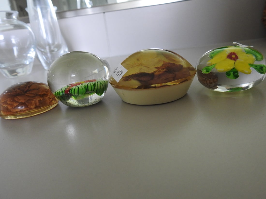Four Vintage Paperweights, Glass and Acrylic - 5