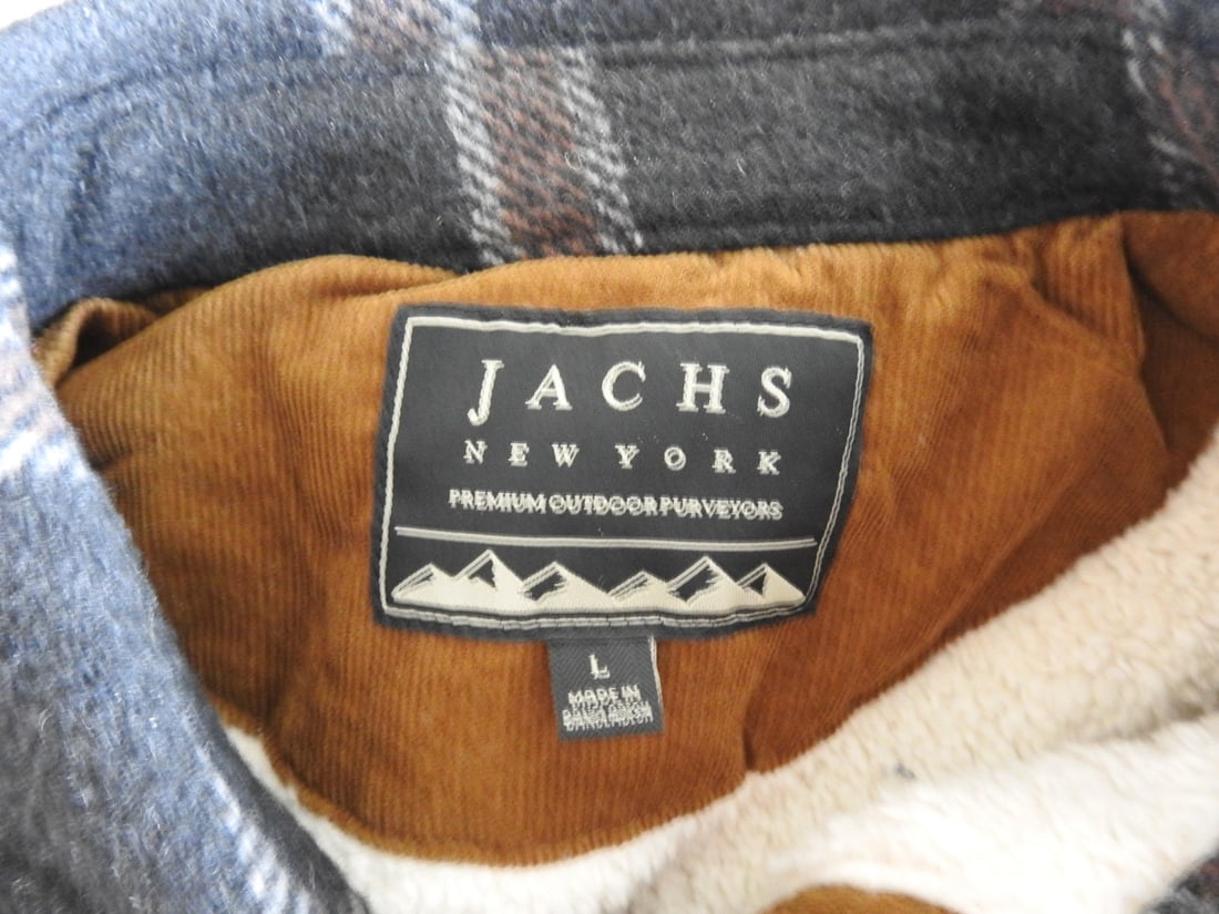 Jachs NY Wool-Lined Jacket, Size Large: Jachs NY jacket with wool lining, size Large, measured folded. Approx. 8 x 12 x 14 in.