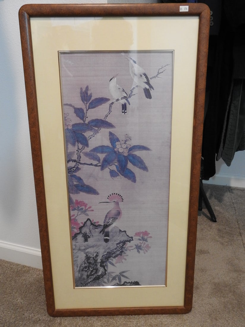 Windsor Art Framed Artwork in Bird's-Eye Maple Frame: Artwork by Windsor Art in genuine bird's-eye maple frame. Approx. 33.5 x 17.5 x 1 in.