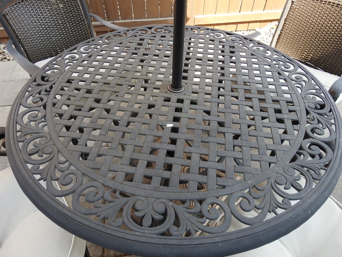 Outdoor Patio Dining Set with Umbrella, Table and Chairs - 2