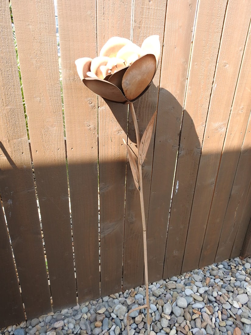 Large Metal Garden Flower Stake Sculpture (1 of 6)