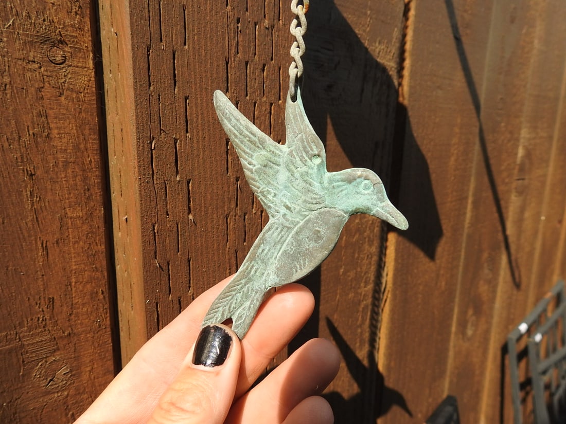Hummingbird and Morning Glory Metal Wind Chime - 2