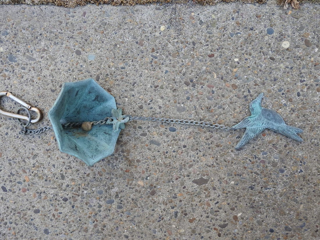 Hummingbird and Morning Glory Metal Wind Chime - 4