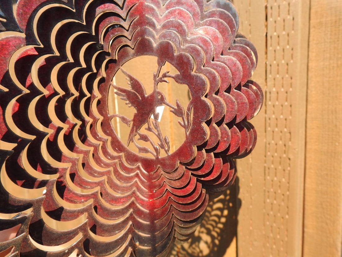 Hummingbird Metal Garden Wind Spinner - 2