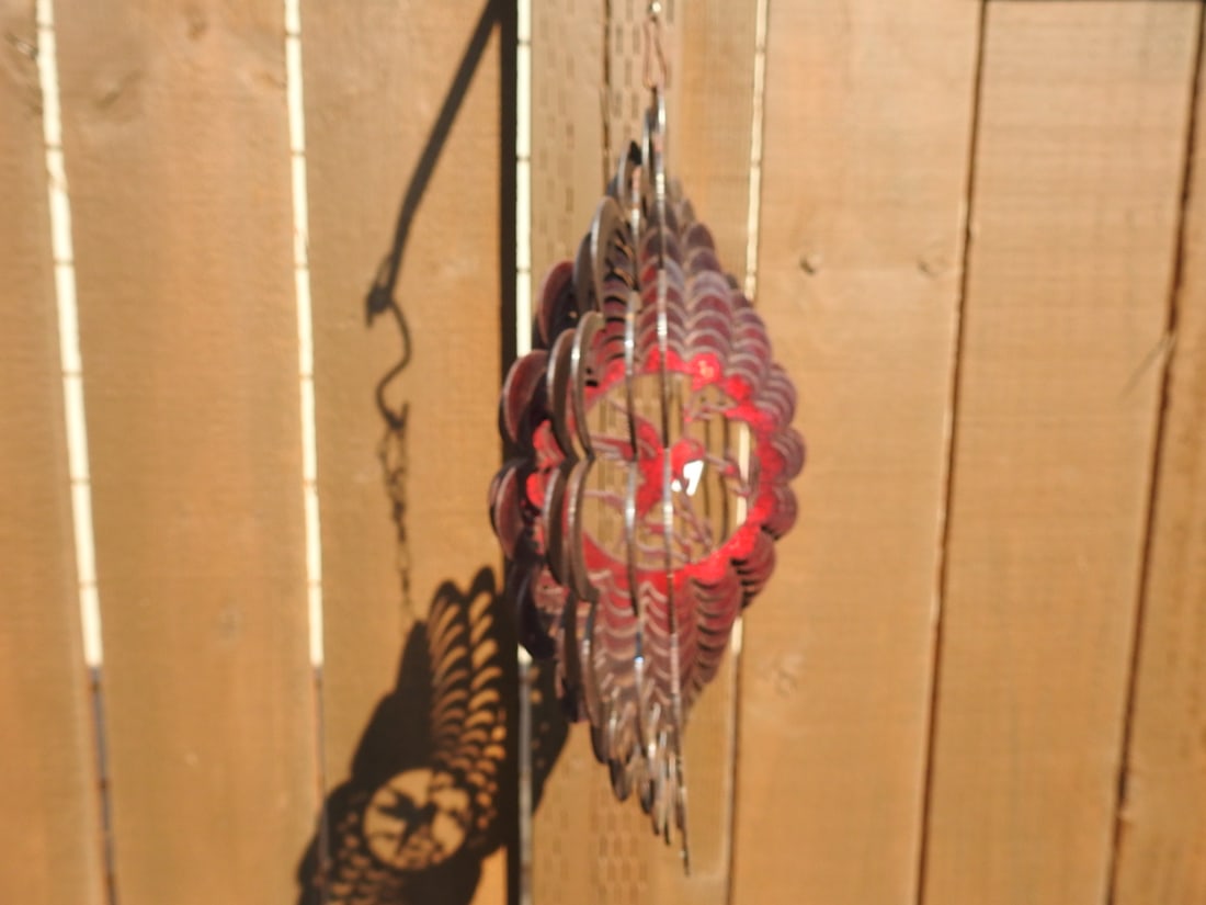 Hummingbird Metal Garden Wind Spinner - 3