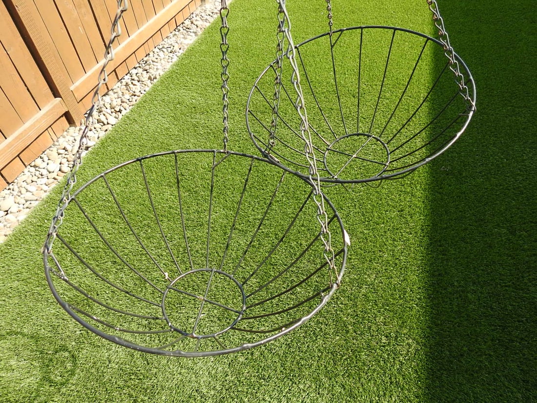 Pair of Metal Bicycle-Style Hanging Garden Baskets - 2