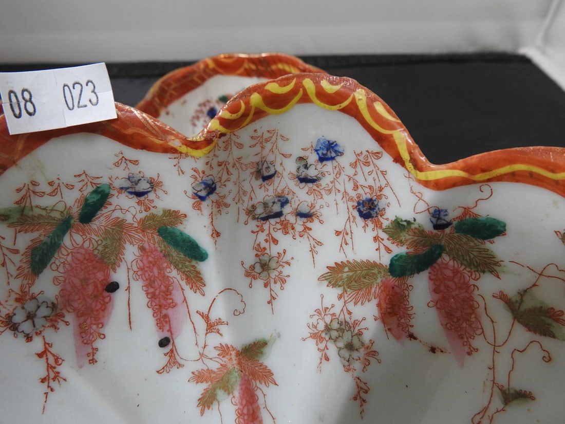 Vintage Japanese Hand-Painted Porcelain Dessert Bowl Set - 2