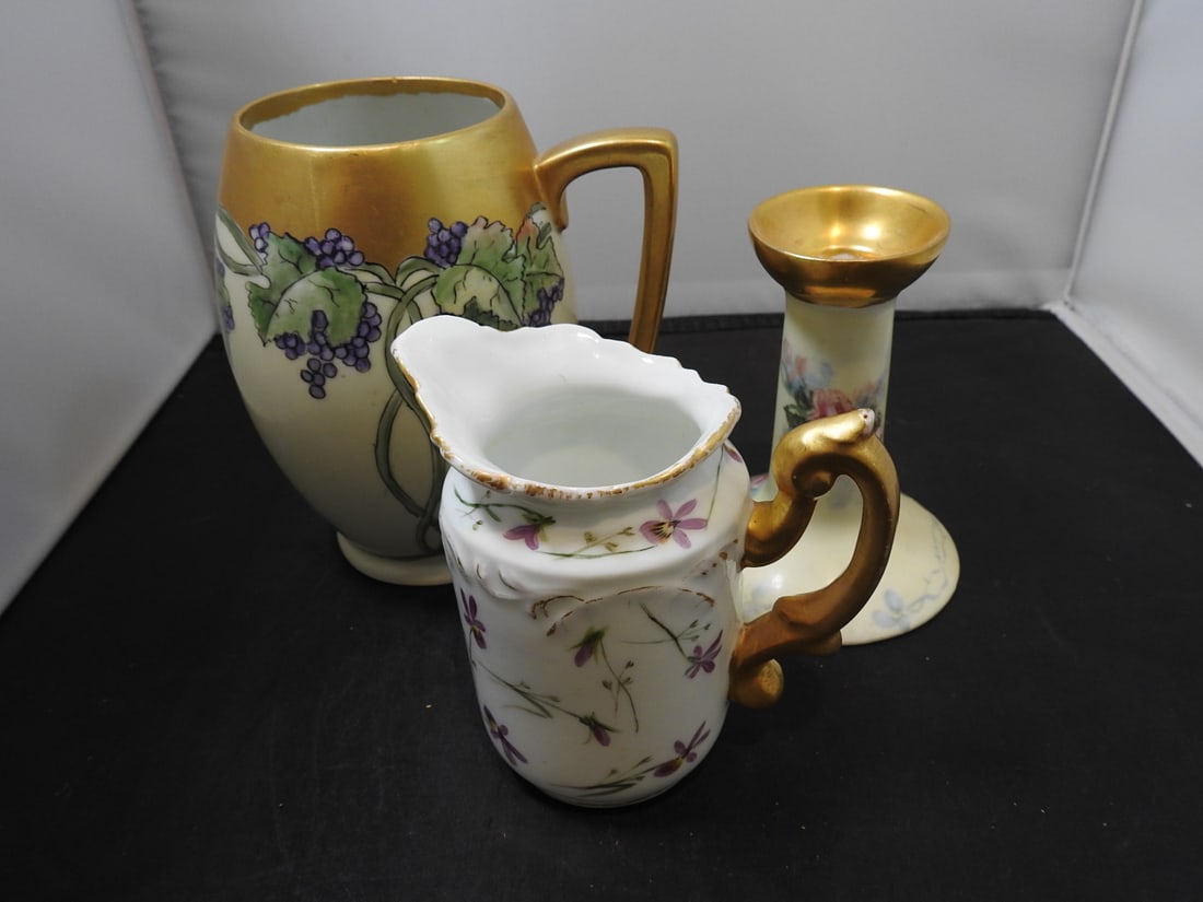 Vintage Japanese Hand-Painted Porcelain Dessert Bowl Set - 6