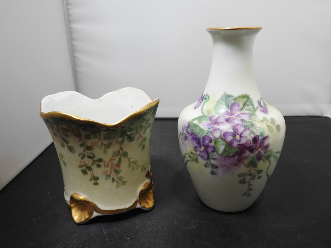 Collection of Antique and Vintage Hand-Painted Porcelain Items - 4