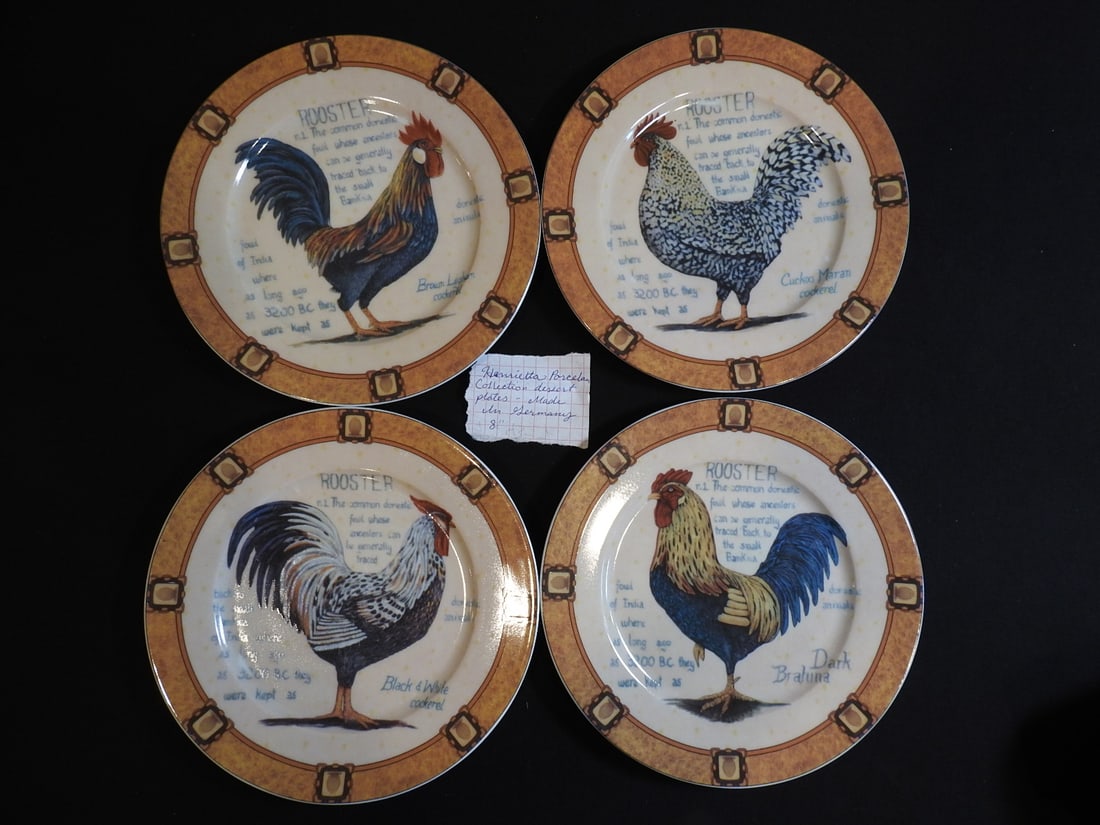Henrietta Made in Germany Rooster Dessert Plates - 3