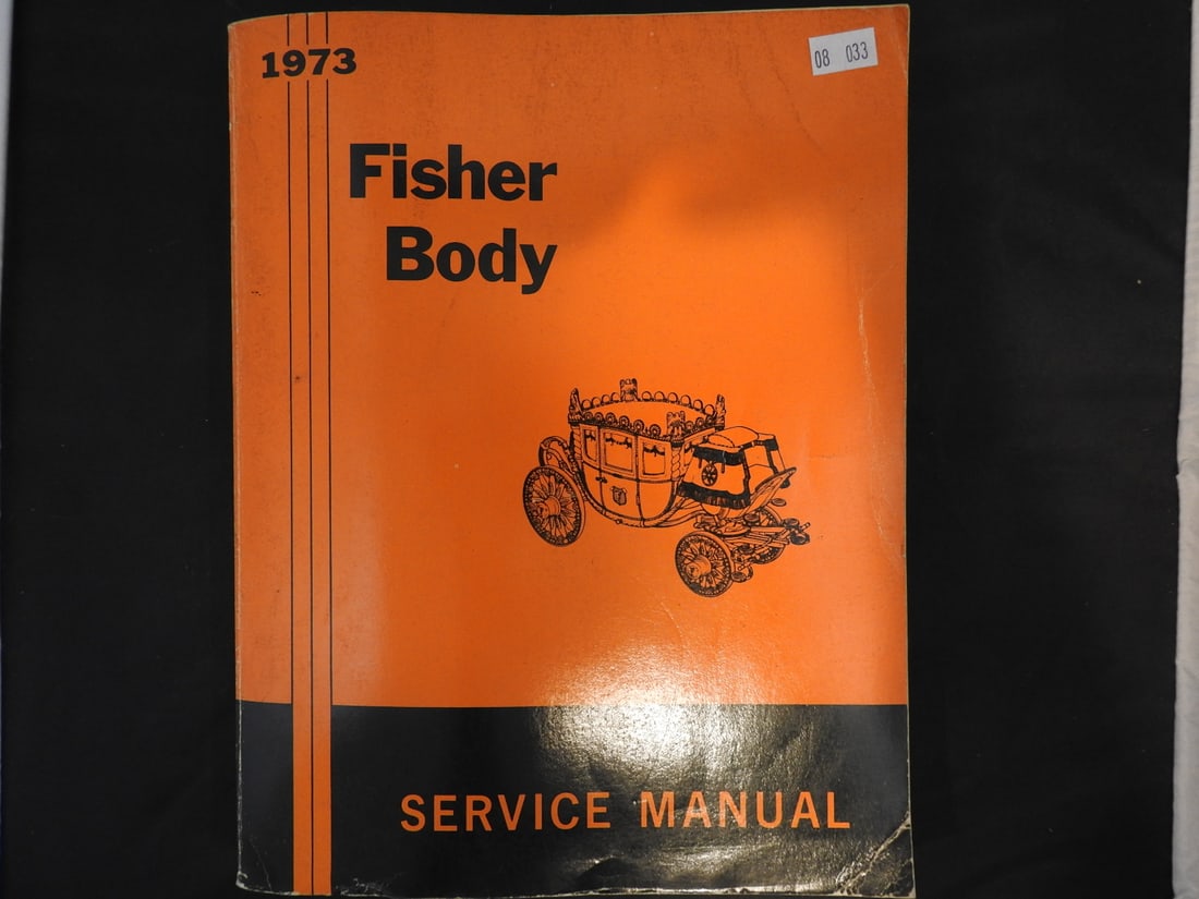 Vintage 1973 Fisher Body Service Manual: Vintage 1973 Fisher Body service manual, measured as packed. Approx. 1.5 x 11 x 8.75 in.