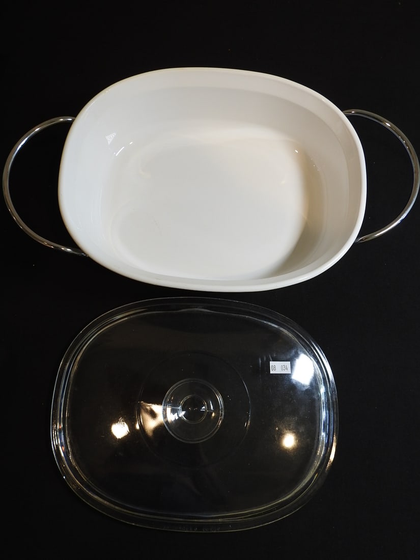 CorningWare French White Oblong Casserole with Cradle - 2