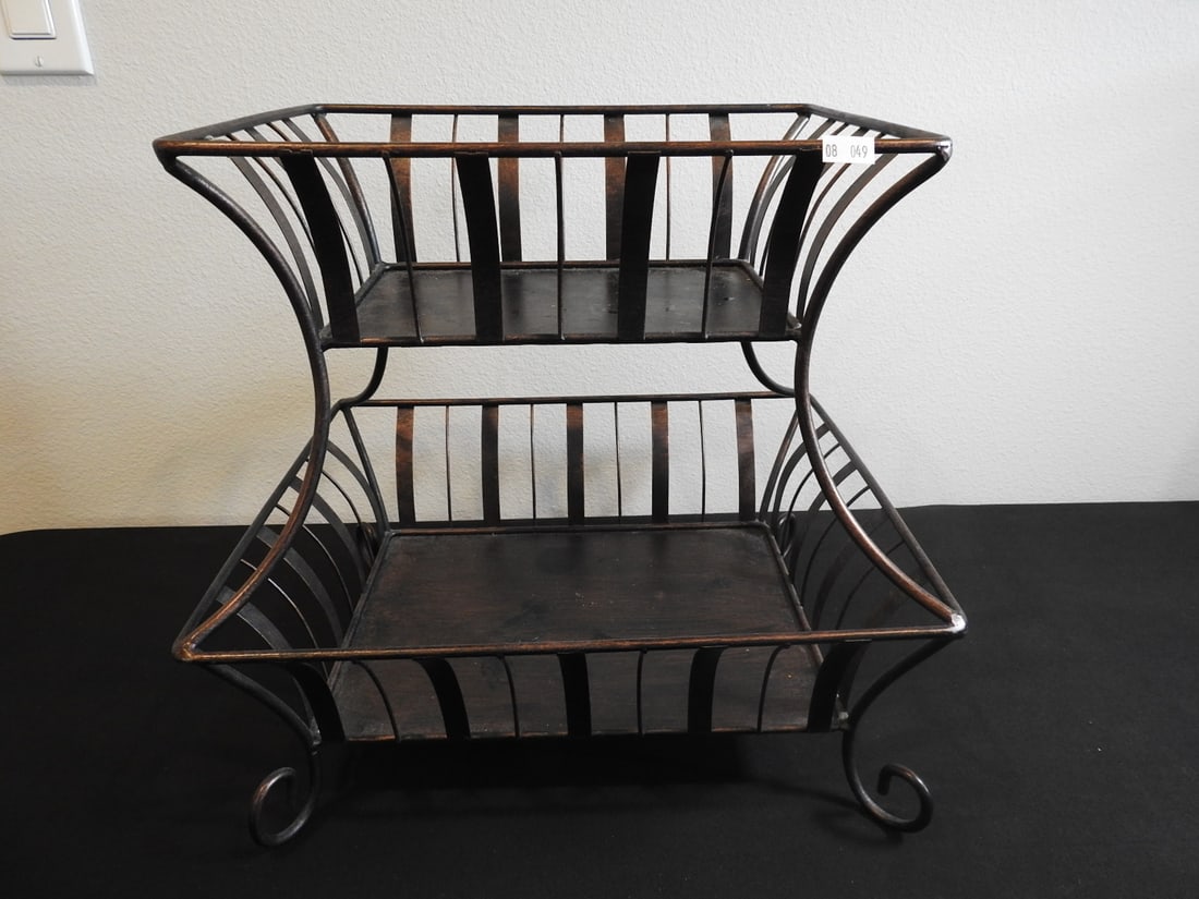 Metal Two-Tier Basket, Napkin Holder and Coasters - 2