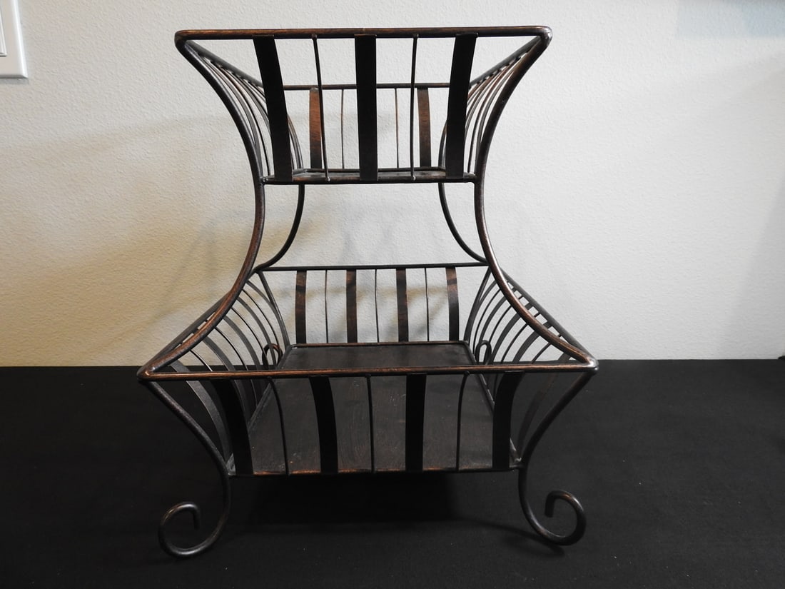 Metal Two-Tier Basket, Napkin Holder and Coasters - 5