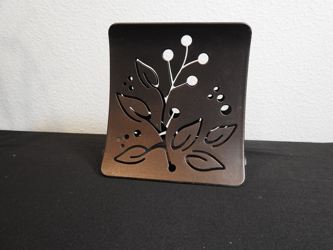 Metal Two-Tier Basket, Napkin Holder and Coasters - 6