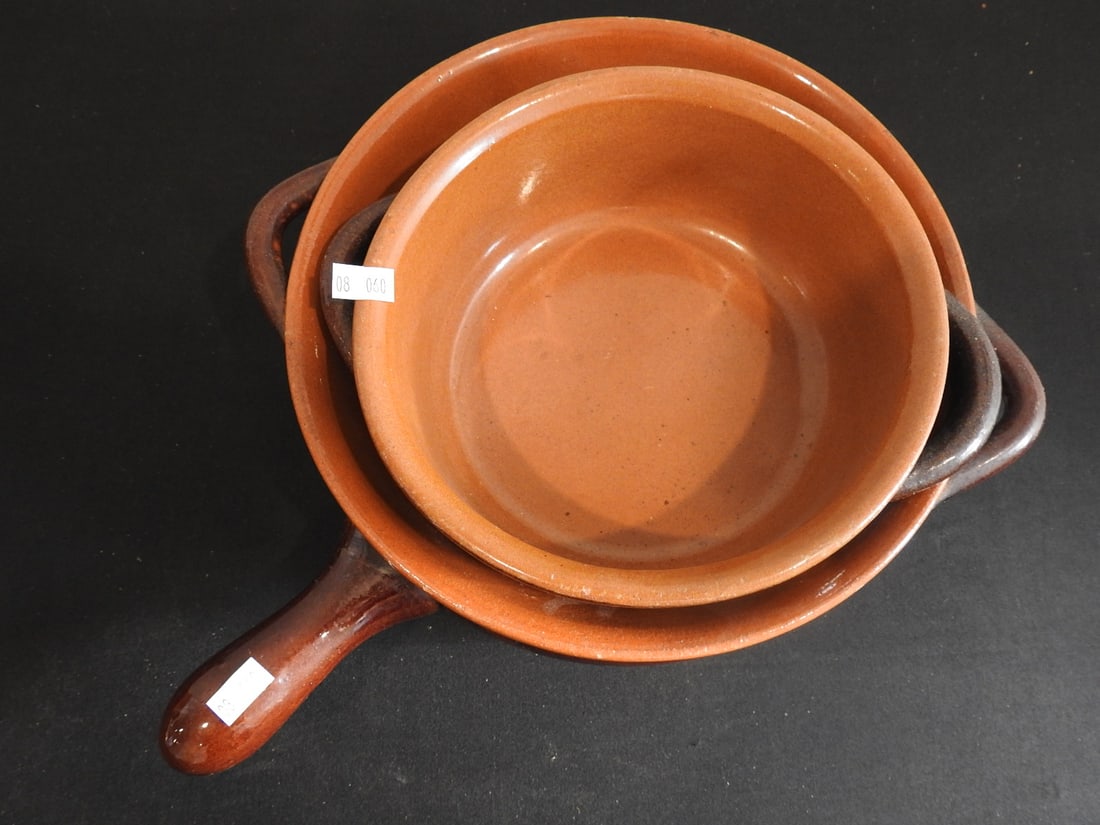 Set of Three Vulcania Red Earthenware Cookery Dishes - 10