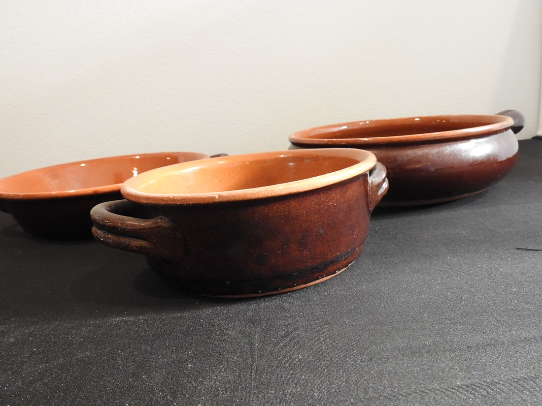 Set of Three Vulcania Red Earthenware Cookery Dishes - 2