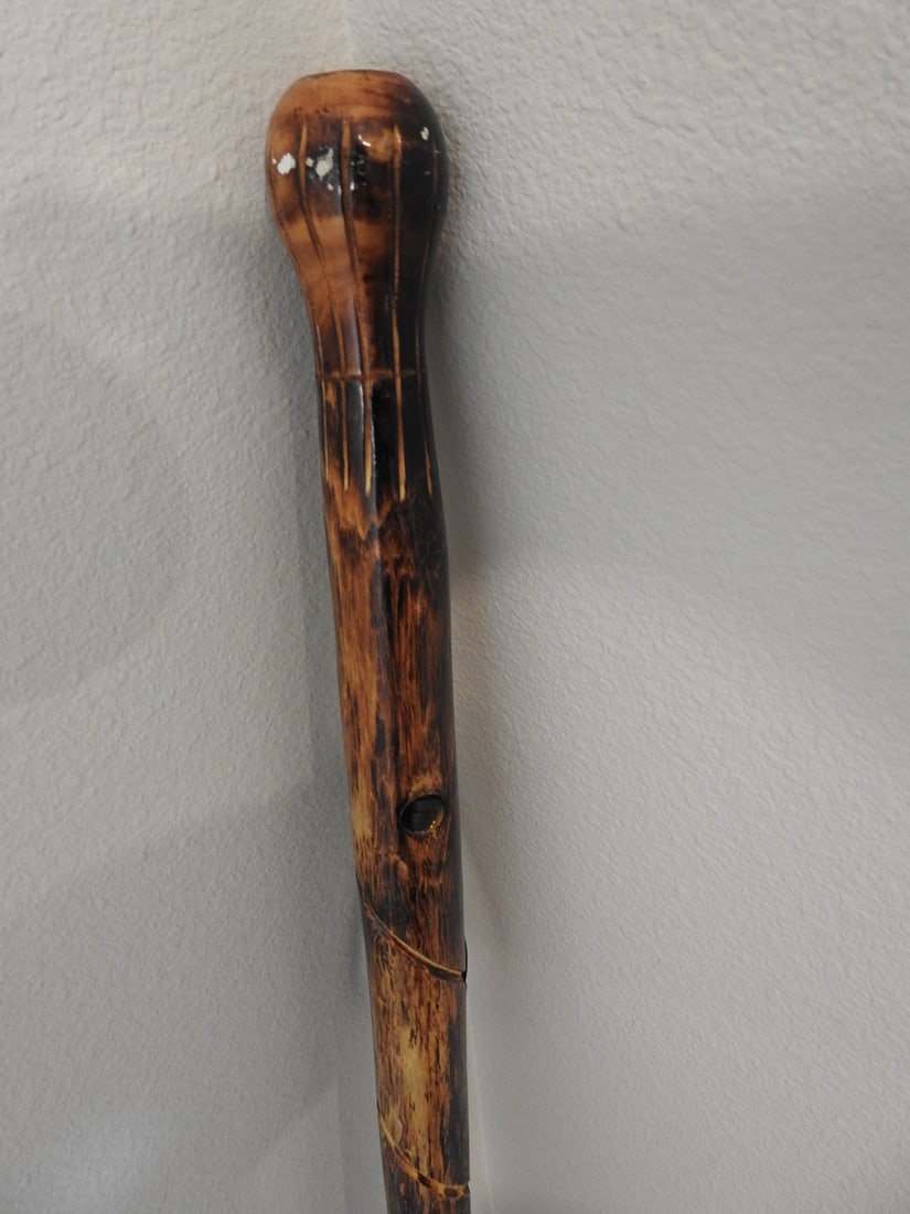 Carved Wood Walking Stick - 2
