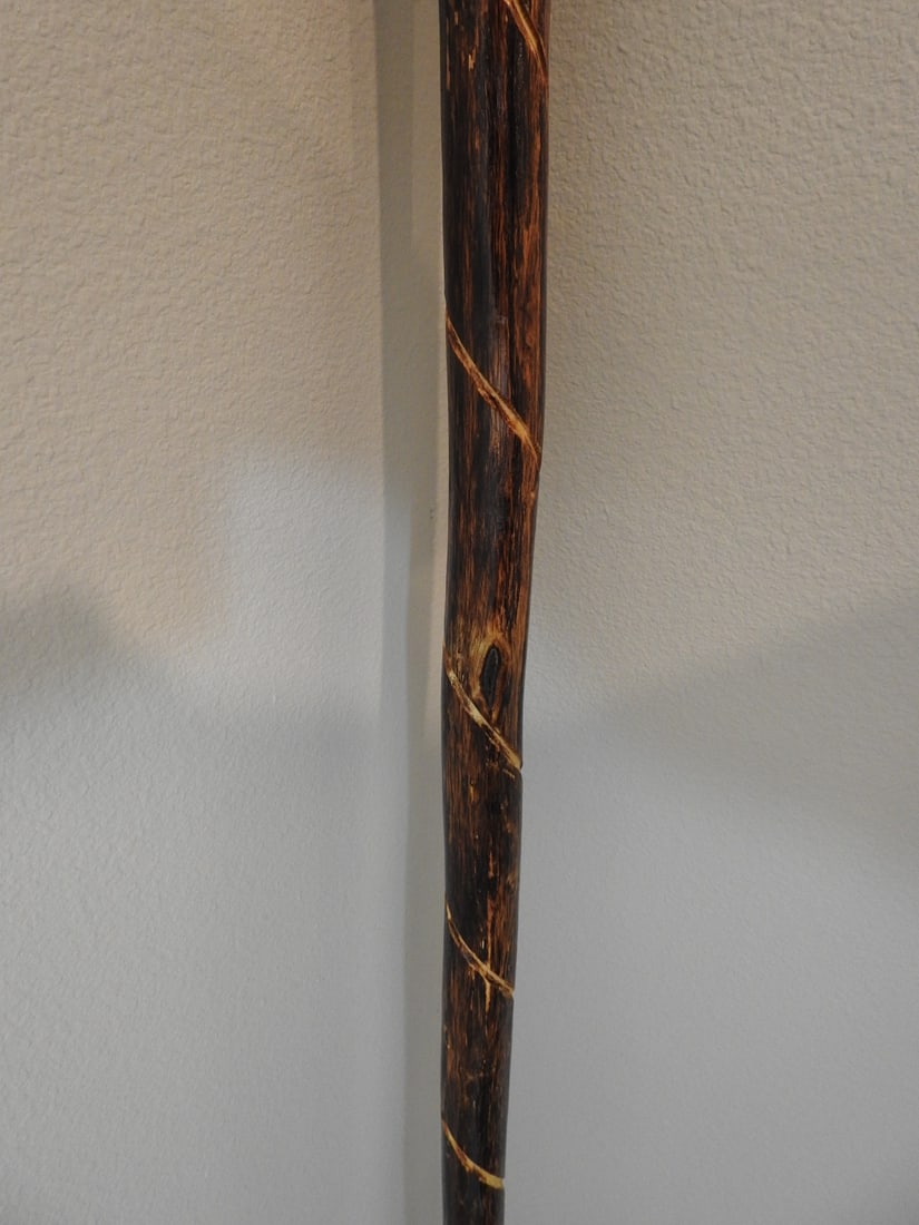 Carved Wood Walking Stick - 4