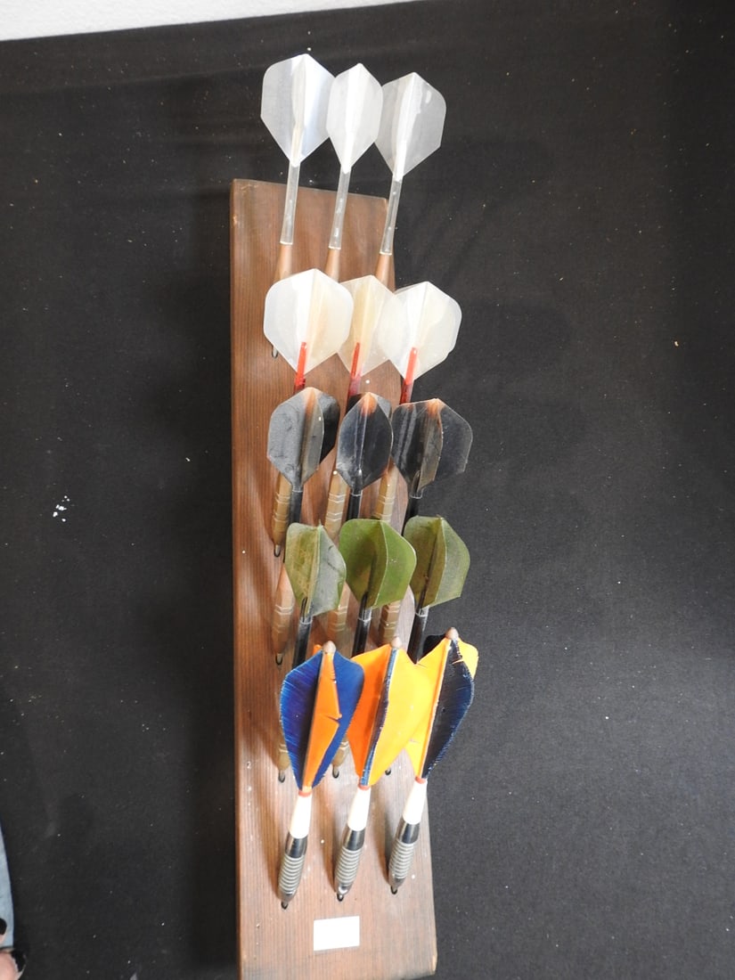 Vintage Corkboard Darts Game Made in England - 5