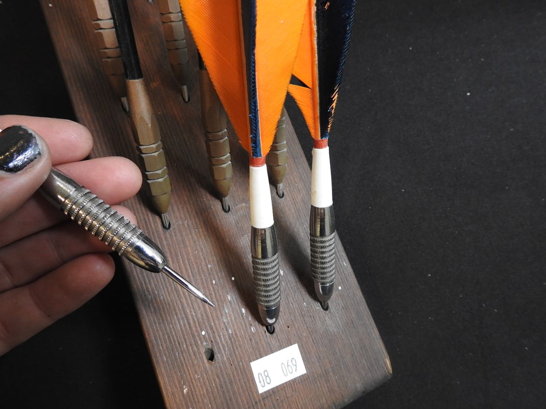 Vintage Corkboard Darts Game Made in England - 6