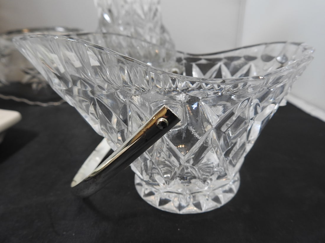 Pressed Glass and Porcelain Serving Dishes - 3