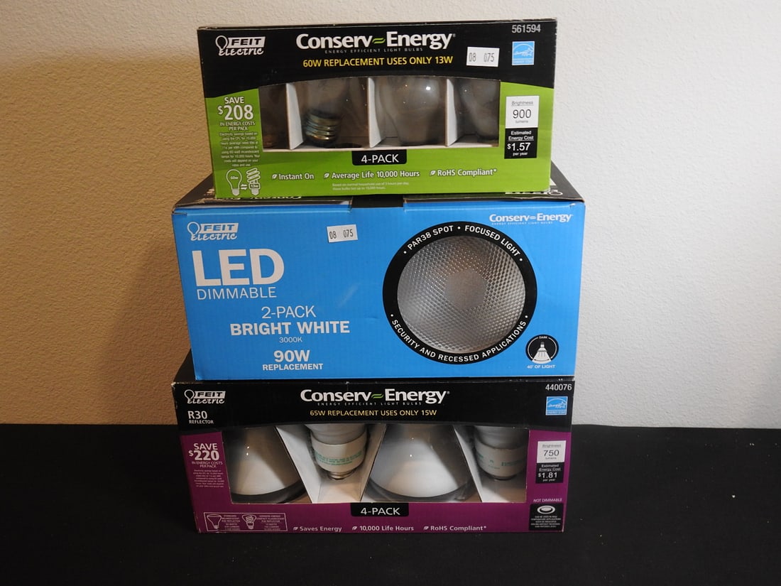 Three Packs of Energy Conserving Light Bulbs (1 of 2)